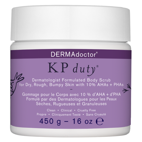 KP Duty Body Scrub for Keratosis Pilaris and Dry, Rough, Bumpy Skin with 10% AHAs + PHAs